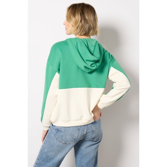 Z SUPPLY Colorblock Half Zip Sweatshirt Hoodie Green/Cream Size  XL NEW - Picture 4 of 9